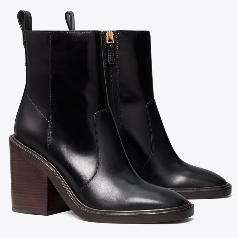 Tory Burch Heeled Ankle Boot in Perfect Black NWOT